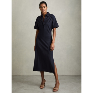 REISS ASTRID Jersey Open Collar Bodycon Dress